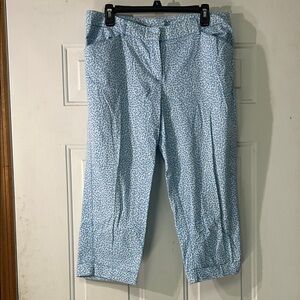 Sharagano high rise pants size 14 Sky Blue Patterned Trousers